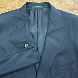 Ermenegildo Zegna Mens US 44 Black Wool  2 Button Blazer Professional Lux Office